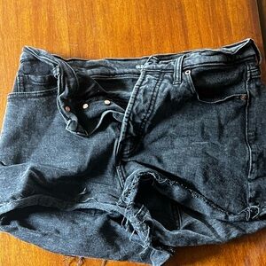 black jean shorts, size 8